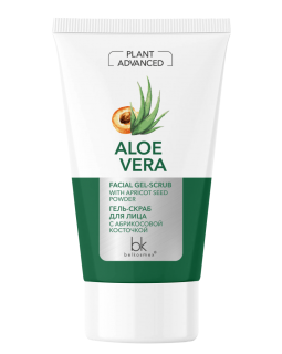 Белкосмекс Гель-скраб для лица с абрикосовой косточкой  Plant Advanced Aloe Vera