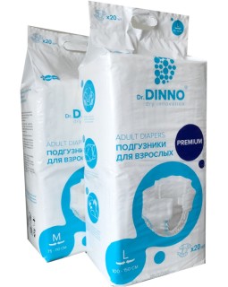 Подгузники для взрослых Dr.DINNO Premium размер M 20 шт