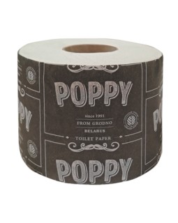 ЭКСКЛЮЗИВ Бумага туалетная Poppy Max с гильзой тисненая однослойная перфорированная 1 шт