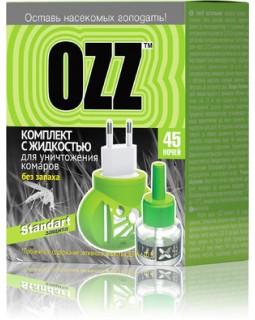 OZZ Комплект с жидкостью для уничтожения комаров 45 ночей (прибор и жидкость)
