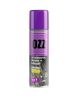 OZZ Средство репеллентно-акарицидное Аэрозоль 3 в 1 от комаров, мошек и клещей 150 мл NEW!