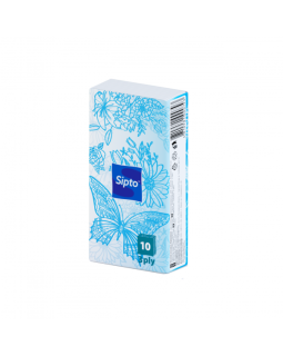 СИПТО Платки носовые бумажные Sipto с запахом свежести 3х сл. 10л. 1 шт.