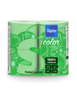 СИПТО Туалетная бумага Sipto Standart Color зеленая 2-х сл. (1х4рул.)